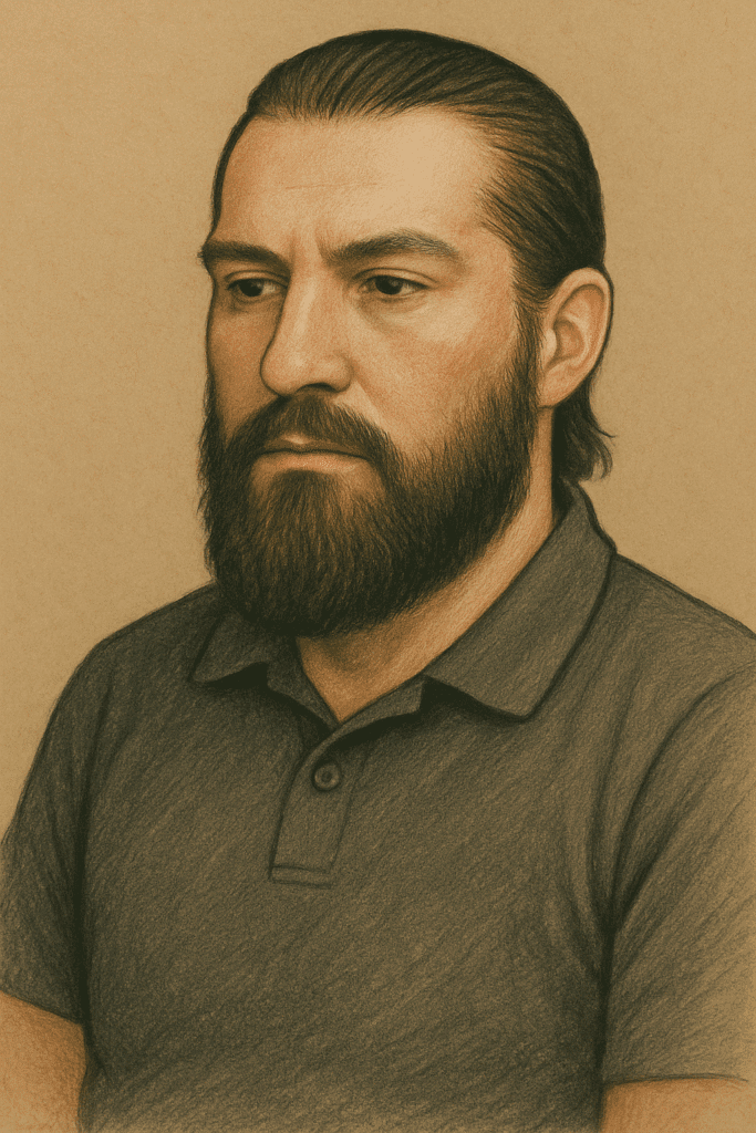 Stylized digital portrait of Ryan Pond, creator of NUEXGUY’S PLAYGROUND.